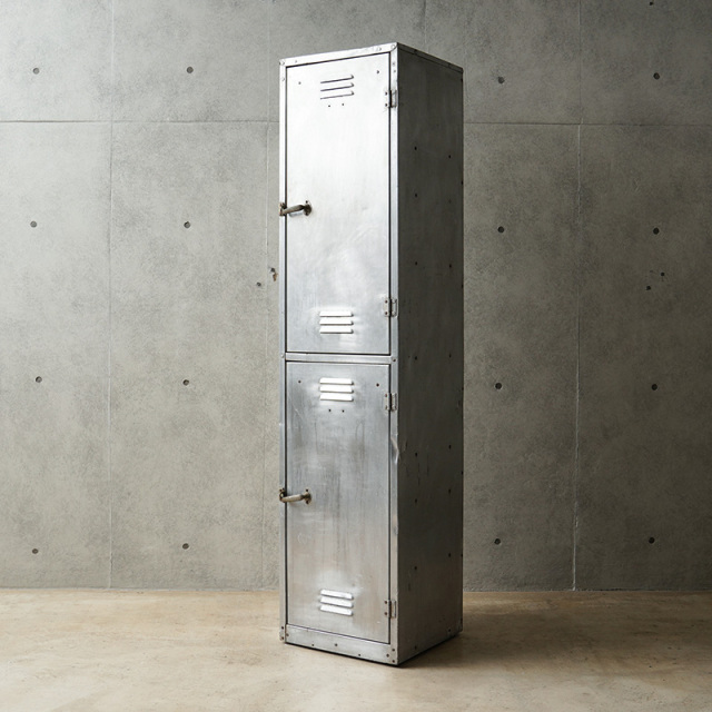 1940s US NAVY ALUMINUM LOCKER 2door US NAVY ヴィンテージ アルミロッカー 2ドア【9】【T】【キャンペーン対象外】