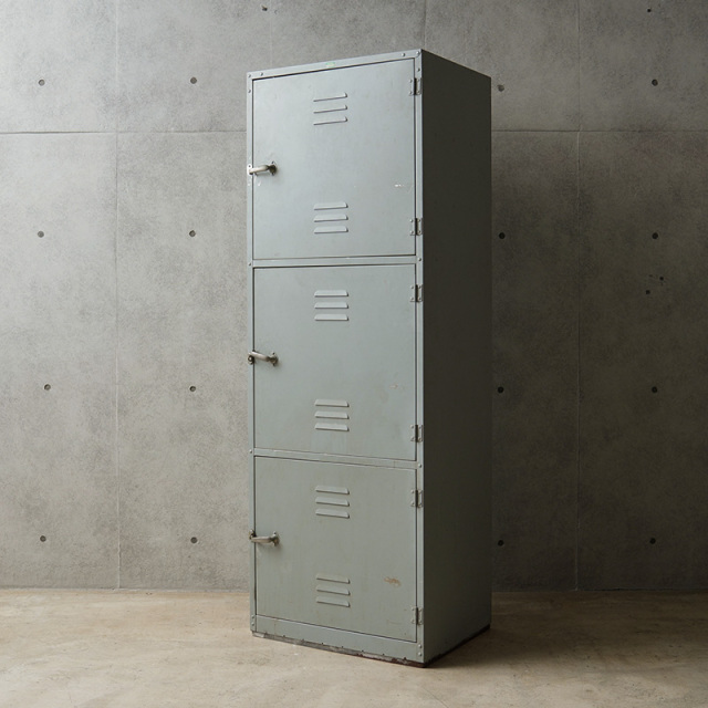 US NAVY Aluminum locker Southern Steel Co. 3door US NAVY ヴィンテージ アルミロッカー 3door【35】【T】【キャンペーン対象外】