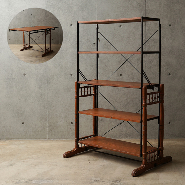 1890s U.S. Antique The Combination Table Co. Metamorphic Baker's  ラック＆テーブル【39】【T】【キャンペーン対象外】