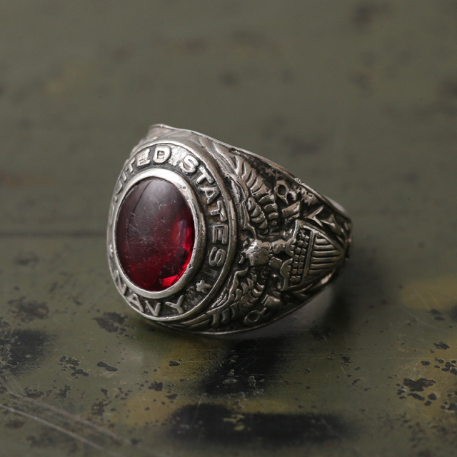 40s U.S.N. カレッジリング STERLING RED【T】【キャンペーン対象外】