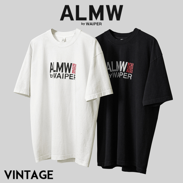 ALMW by WAIPER WILA-CRACKED-VINTAGE CRACKED PRINT T-Shirt VINTAGE VERSION【キャンペーン対象外】【T】