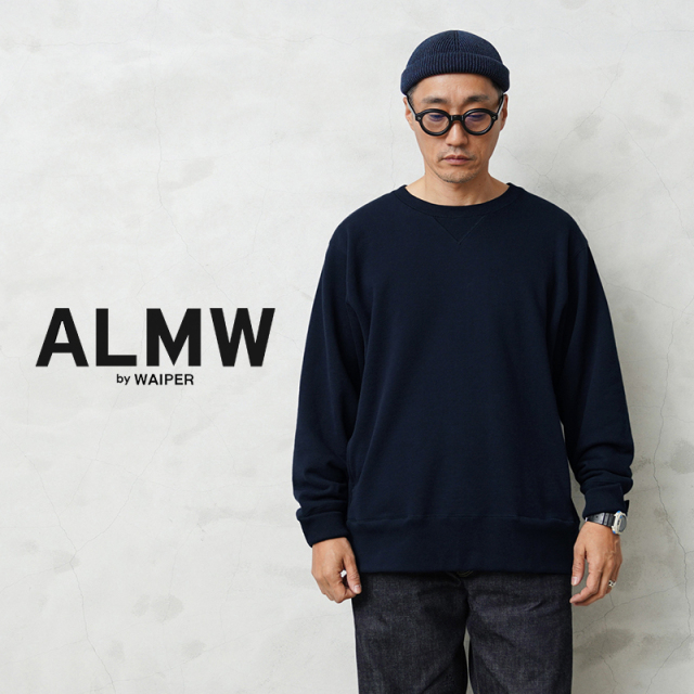 【10月上旬頃入荷予定】ALMW by WAIPER WILA-SPO-GR Tsuriami Double V Crew Neck Sweatshirt MADE IN JAPAN【キャンペーン対象外】【T】