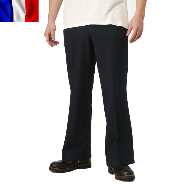 実物 新品 1970's フランス海軍 ウール セーラーパンツ ミリタリーファッション 軍パン 軍服【キャンペーン対象外】【T】
