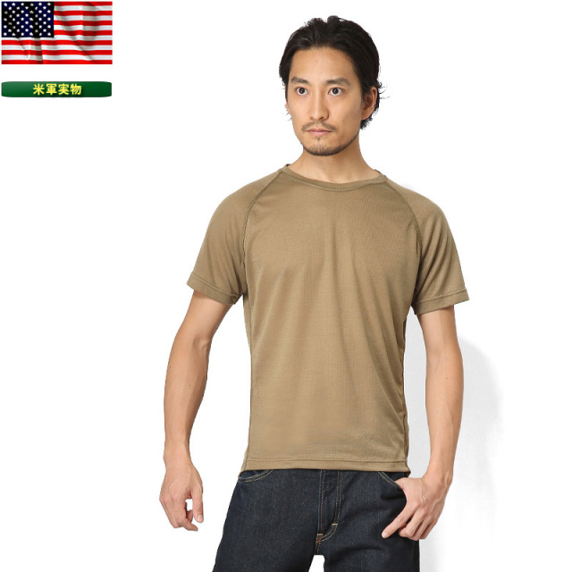 【ネコポス便対応】実物 新品 米軍 PCU LEVEL1 メッシュＴシャツ COYOTE BROWN 米軍放出品 ミリタリーファッション 軍服【キャンペーン対象外】【I】