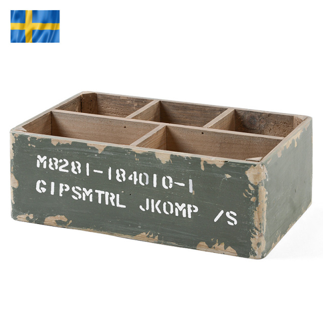 ★カートで割引対象品★新品 スウェーデン軍 ストレージウッドボックス Small【T】