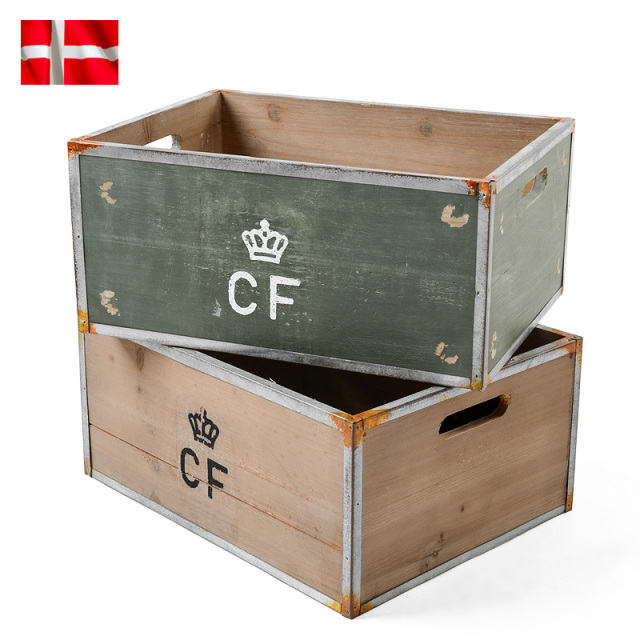 ★カートで割引対象品★新品 デンマーク軍 ストレージウッドボックス Large【T】
