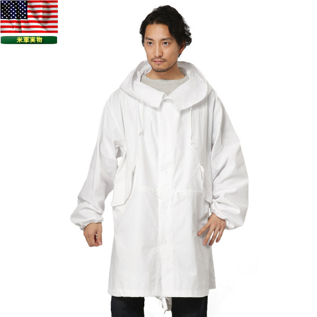 実物 米軍 スノーカモ モッズコート USED コットン100% 米軍放出品 【キャンペーン対象外】 ミリタリーファッション 軍服【T】