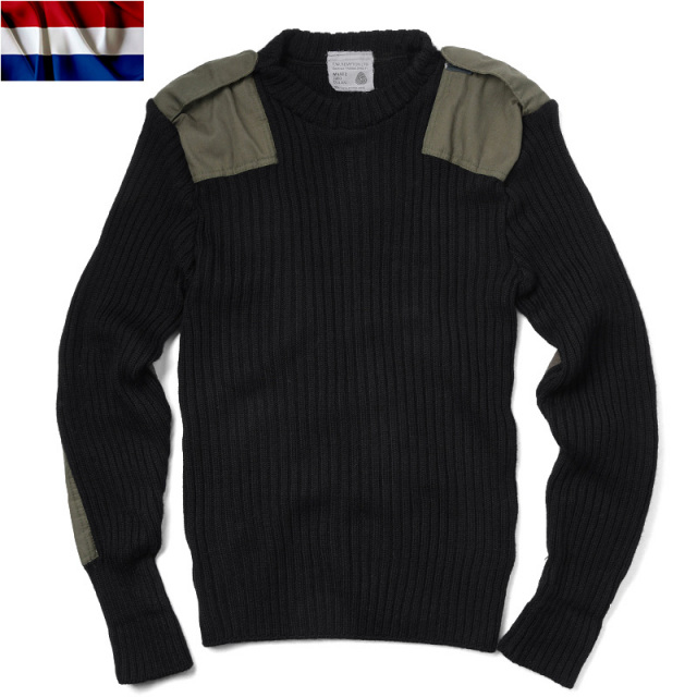 ☆今だけ15%OFF☆実物 新品 オランダ軍コマンドセーター Kempton社製 BLACK ミリタリーファッション 軍服【キャンペーン対象外】【T】