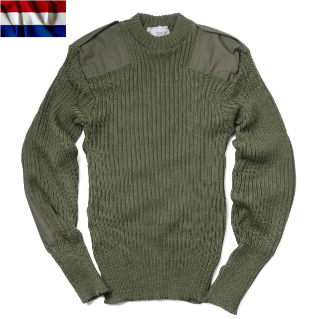 ☆今だけ15%OFF☆実物 新品 オランダ軍コマンドセーター Kempton社製 OLIVE ミリタリーファッション 軍服【キャンペーン対象外】【T】