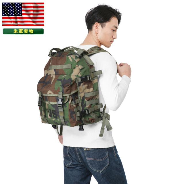 実物 新品 米軍 MOLLE II 3DAY アサルトパック WOODLAND バックパック 米軍放出品【キャンペーン対象外】【I】ミリタリー