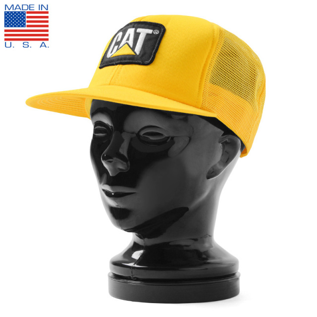 ★カートで割引対象品★CATERPILLAR キャタピラー ロゴ メッシュキャップ MADE IN USA アメリカ製 デッドストック アメカジ 帽子【T】