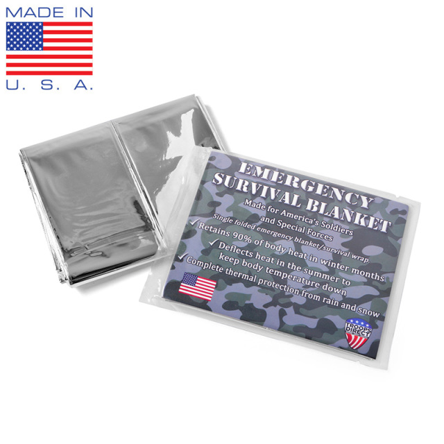 ★カートで割引対象品★【ネコポス便対応】新品 米軍実用品 エマージェンシー・サバイバル・ブランケット アルミ 防災 レスキューシート ミリタリー【T】