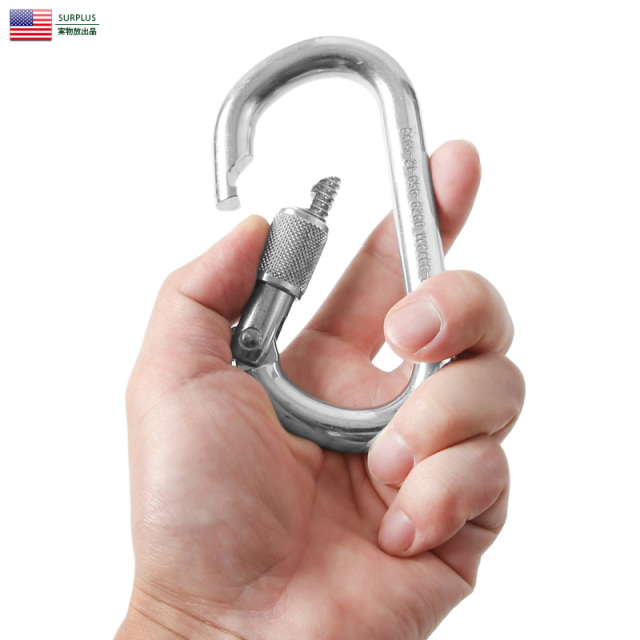 実物 新品 米軍 MOUNTAIN SNAP CLIP スチール Dリング カラビナ【キャンペーン対象外】【T】ミリタリー