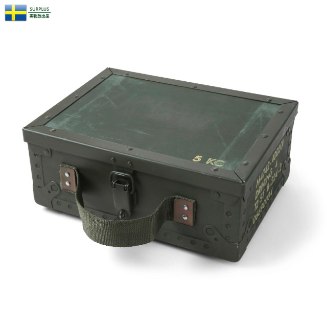 ☆今だけ15%OFF☆実物 USED スウェーデン軍 アミニッション ウッドボックス【キャンペーン対象外】【T】ミリタリー