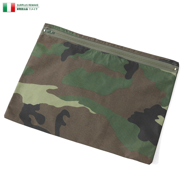 【ネコポス便対応】実物 新品 イタリア軍 リメイクポーチ WOODLAND CAMO ミリタリー 軍放出品【キャンペーン対象外】【T】