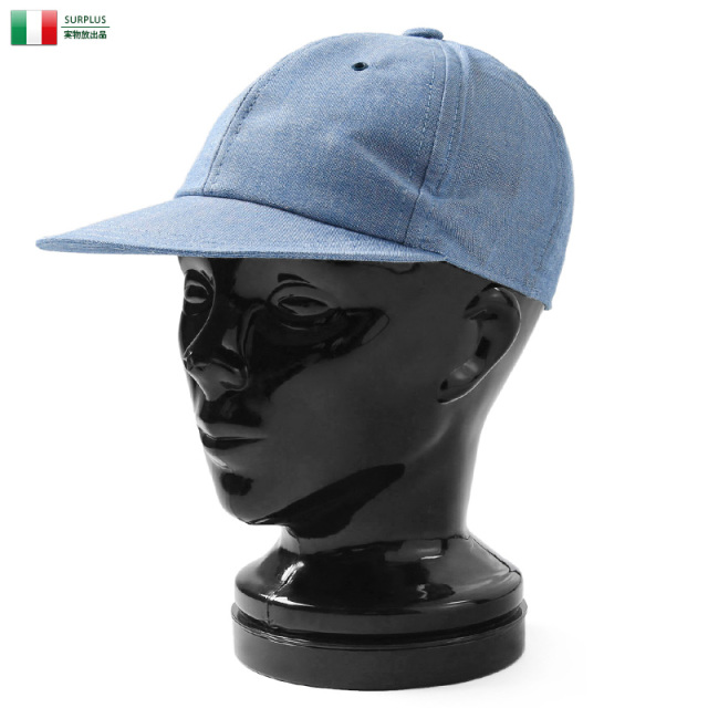 【ネコポス便対応】実物 新品 イタリア軍 1980年代 シャンブレーワークキャップ ミリタリー 軍放出品 ファッション 帽子【キャンペーン対象外】【T】