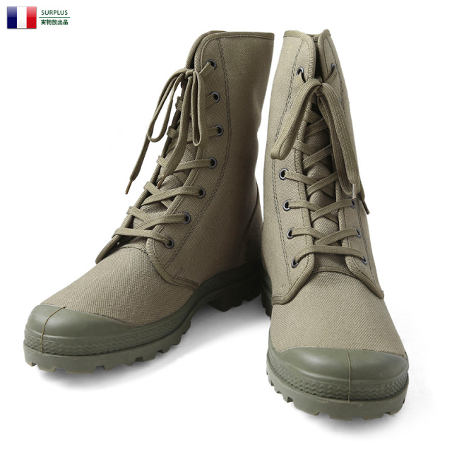 実物 新品 フランス軍 コットンキャンバス コンバットブーツ【キャンペーン対象外】 軍放出品 ミリタリーファッション【I】