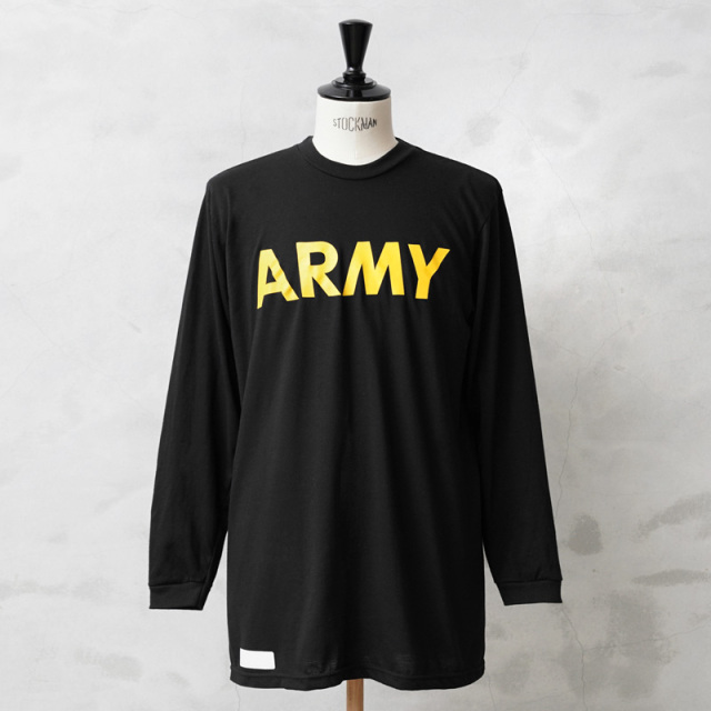 実物 USED 米軍 U.S.ARMY ブラック トレーニング ロングスリーブ Tシャツ【キャンペーン対象外】【I】ミリタリー