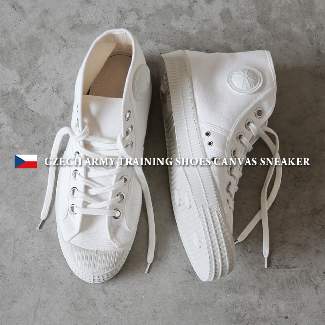★セール★実物 新品 チェコ軍 ARMY トレーニング キャンバス スニーカー WHITE【キャンペーン対象外】【Zo】【T】ミリタリー