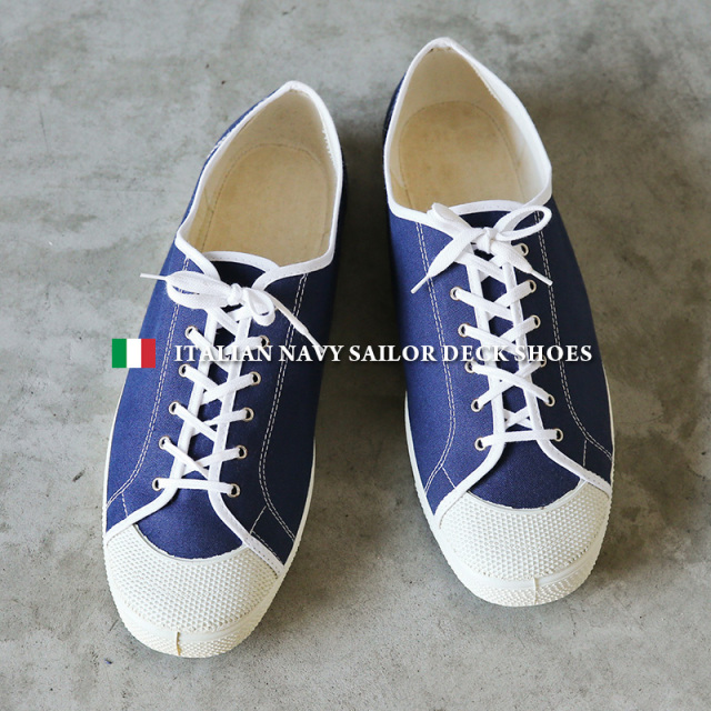 ☆今だけ15%OFF☆実物 新品 デッドストック イタリア軍 セーラーデッキシューズ スニーカー #2【キャンペーン対象外】【I】ミリタリー