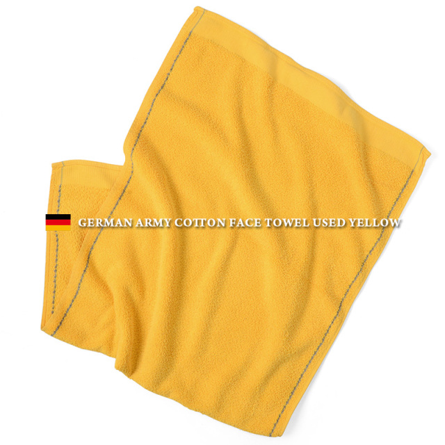 ☆今だけ15%OFF☆【ネコポス便対応】実物 USED ドイツ軍 COTTON フェイスタオル YELLOW【キャンペーン対象外】【T】ミリタリー