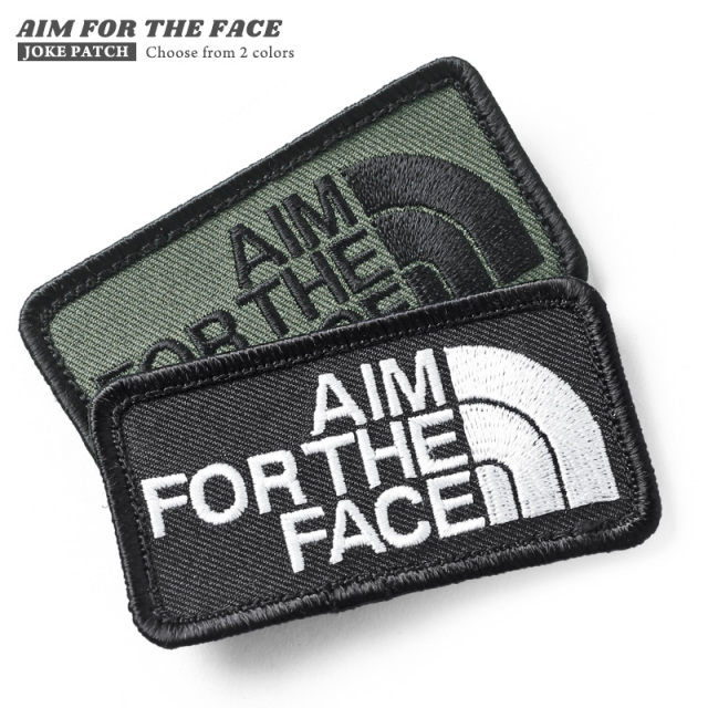 【即日出荷対応】【ネコポス便対応】AIM FOR THE FACE ベルクロワッペン / ジョークパッチ【キャンペーン対象外】【T】