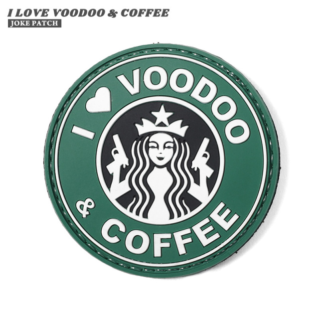【即日出荷対応】【ネコポス便対応】VT I LOVE VOODOO&COFFEE ラバー ベルクロワッペン / ジョークパッチ【キャンペーン対象外】【T】