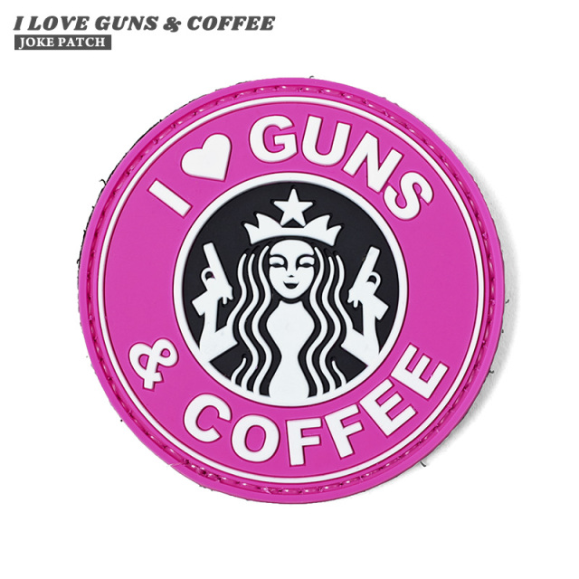 【即日出荷対応】【ネコポス便対応】VT I LOVE GUNS & COFFEE ラバー ベルクロワッペン / ジョークパッチ【キャンペーン対象外】【T】