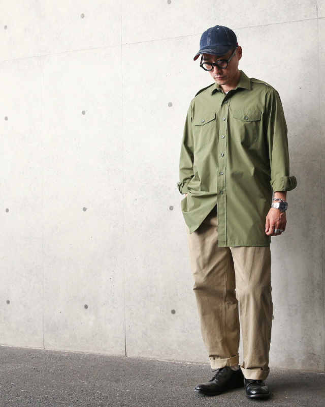 USED イギリス軍 GENERAL SERVICE シャツ オリーブ ミリタリー 