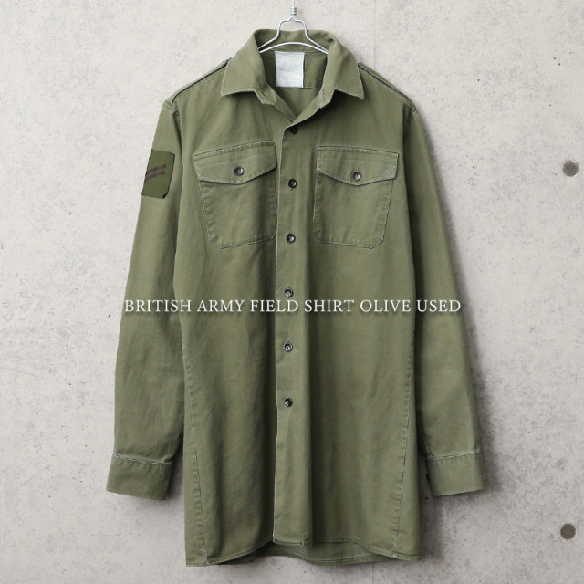 実物 USED イギリス軍 フィールドシャツ オリーブ【キャンペーン対象外】【I】 ミリタリーファッション 軍服