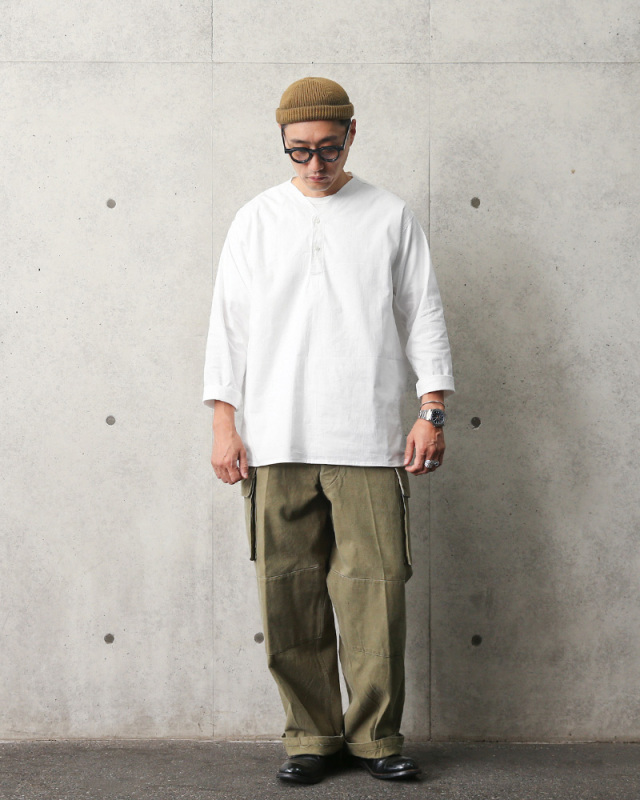 デッドストック ロシア軍 80s ヘンリーネック スリーピングシャツ  