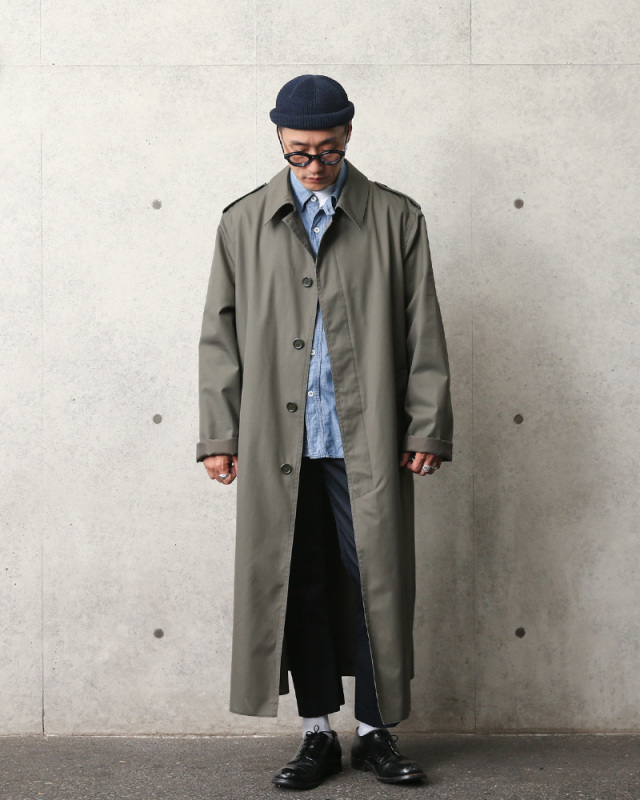 デッドストック フランス軍 オフィサー ステンカラーコート 裾、袖口  