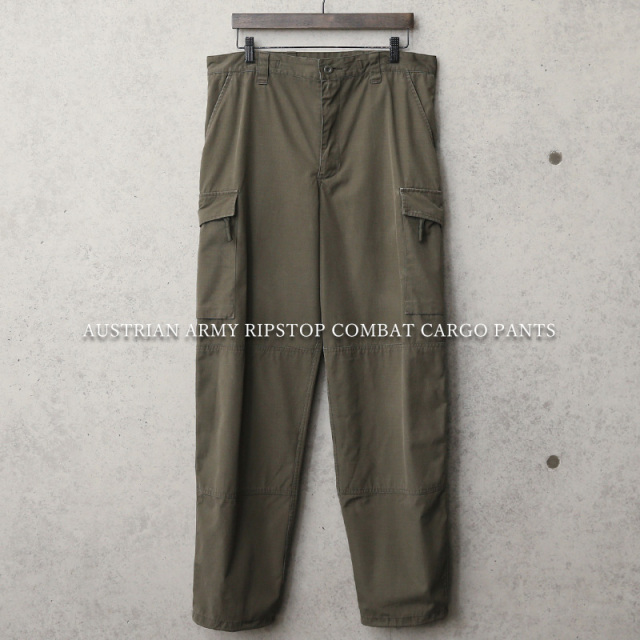 実物 USED オーストリア軍 リップストップ コンバットカーゴパンツ 裾コード無し【キャンペーン対象外】【I】軍服ミリタリー