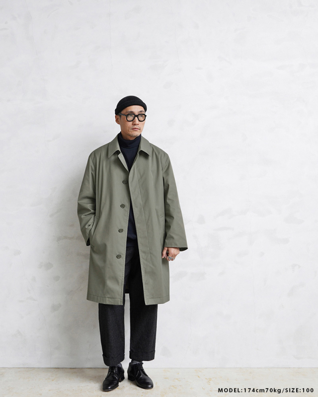 FRANCESCO Smaltoフランス製ヴィンテージトレンチコートシルク毛皮軍  