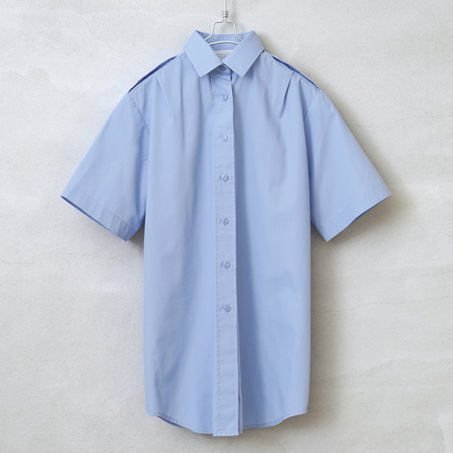 ☆今だけ15%OFF☆実物 USED イギリス軍 レディース ROYAL AIR FORCE（RAF）ショートスリーブ ワーキング ドレスシャツ ペールブルー【キャンペーン対象外】【I】ミリタリー
