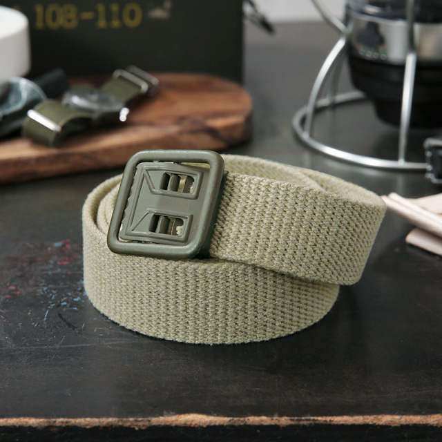☆今だけ15%OFF☆実物 新品 デッドストック フランス軍 オープンバックル キャンバスベルト【キャンペーン対象外】【I】ミリタリー