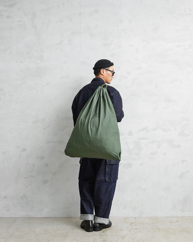 実物 新品 デッドストック 米軍 OD コットンサテン ランドリーバッグ  