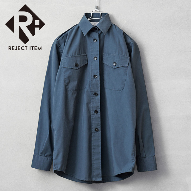 リジェクト 訳あり品 実物 USED イギリス軍 レディース ROYAL AIR FORCE（RAF）MID BLUE ロングスリーブ オフィサーシャツ【キャンペーン対象外】【I】 ミリタリー