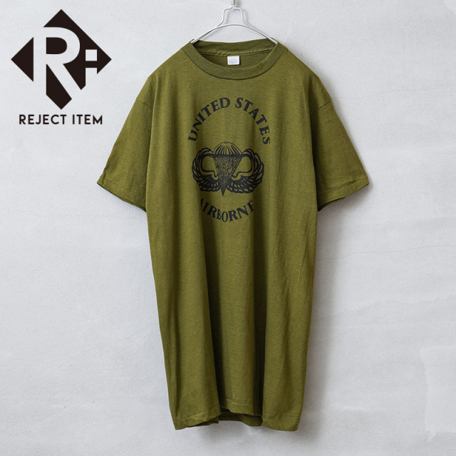 リジェクト 訳あり品 MADE IN USA デットストック United States Army Airborne アメリカ陸軍空挺部隊 プリントTシャツ【キャンペーン対象外】【I】