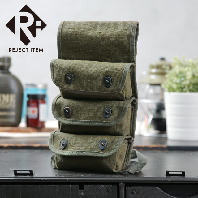 リジェクト 訳あり品 実物 USED フランス軍 3セル ハンドグレネードポーチ【キャンペーン対象外】【I】 ミリタリー