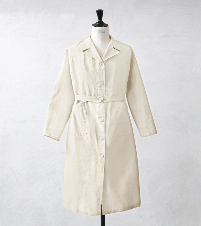 【フランス軍】HM メディカルコート ダブルブレスト リネンコットン 生成り フランス軍 HM メディカルコート ダブルブレスト リネンコットン