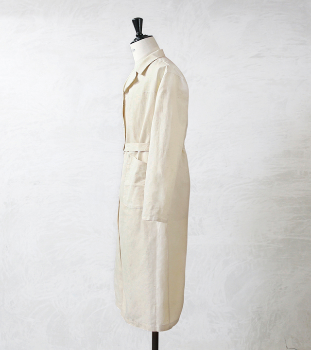 実物 新品 デッドストック フランス軍 レディース リネン メディカルコート 