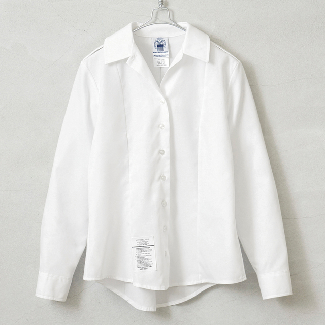 実物 新品 デッドストック 米軍 レディース WHITE 521 ロングスリーブシャツ【キャンペーン対象外】【I】ミリタリー