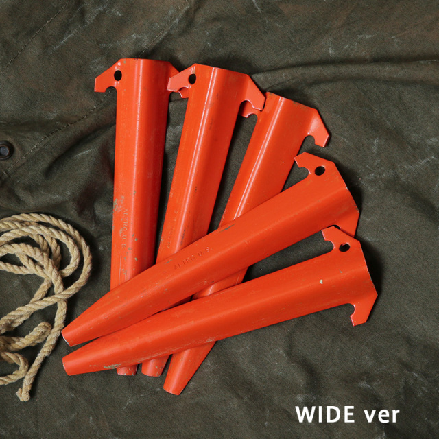 実物 USED 米軍 テントペグ オレンジ WIDE 5本セット【キャンペーン対象外】【I】ミリタリー
