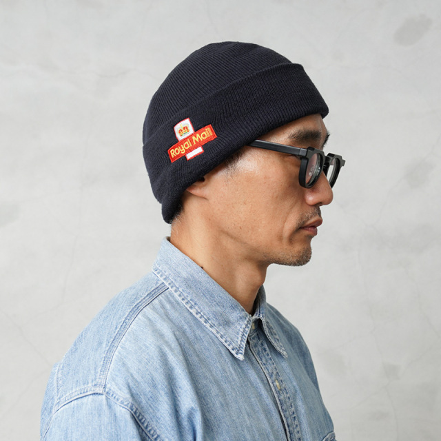 ☆今だけ15%OFF☆実物 USED イギリス ROYAL MAIL ロイヤルメール 刺繍ロゴ ワッチキャップ ネイビー【キャンペーン対象外】【I】ミリタリー