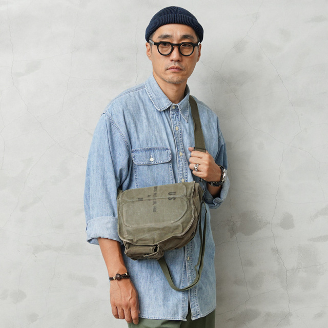 ☆今だけ15%OFF☆実物 USED 米軍 ヴィンテージ コットンキャンバス M17 ガスマスクバッグ【キャンペーン対象外】【I】ミリタリー