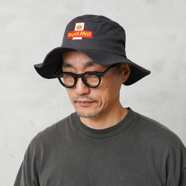 実物 USED イギリス ROYAL MAIL ロイヤルメール 刺繍ロゴ ブッシュハット ダークグレー【キャンペーン対象外】【I】ミリタリー