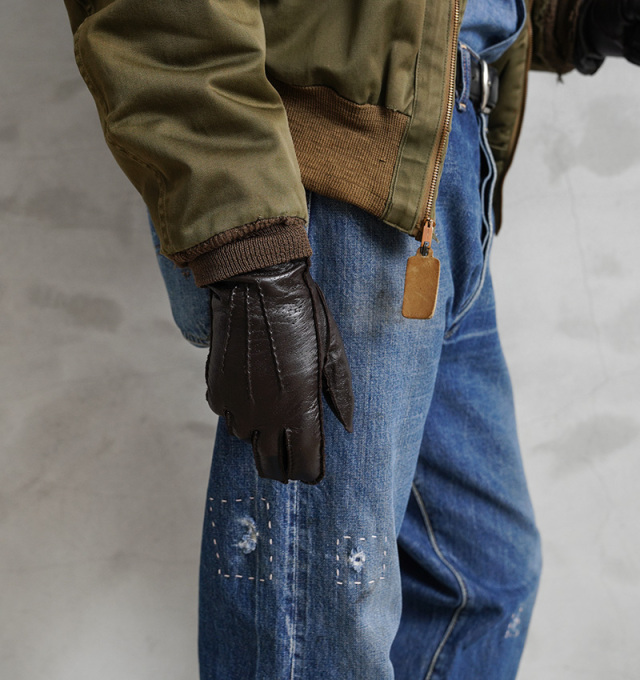 実物 新品 デッドストック チェコ軍 レザーグローブ ぺブレット