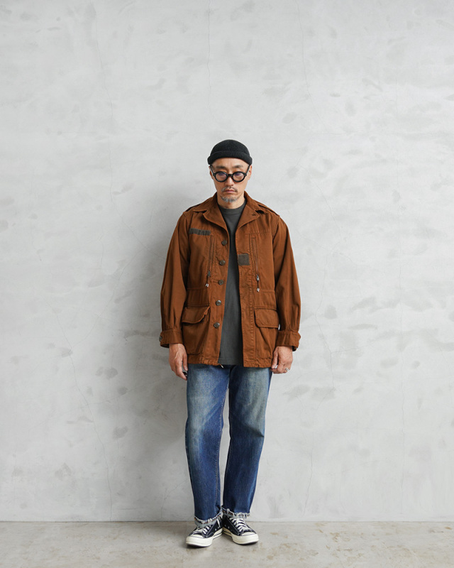 実物 USED フランス軍 M-64 ジャケット BROWN染め