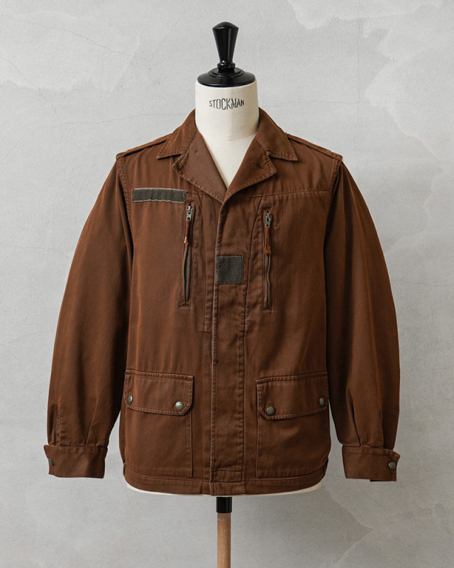 【超暖！】フランス製100% SHEEP ファージャケット 実物 USED フランス軍 F-2 ジャケット BROWN染め